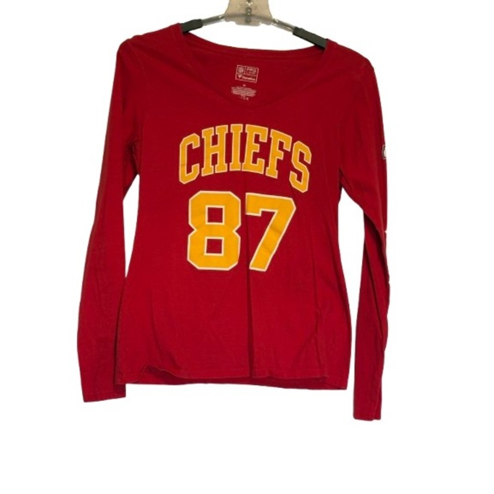 Womens NFL Fanatics Kansas City Chiefs Travis Kelce 87 Red VNeck Shirt M
